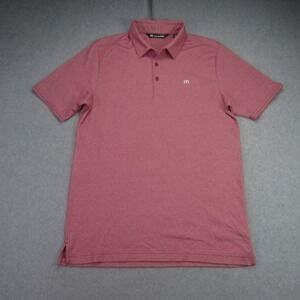 Travis Mathew Polo Shirt Mens Small Pink Heather Short Sleeve Golf Casual